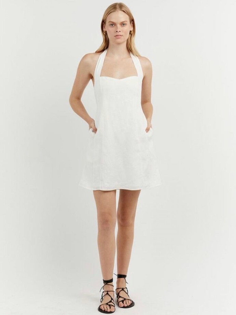 Dissh | Willow Linen Mini Dress in White US 8